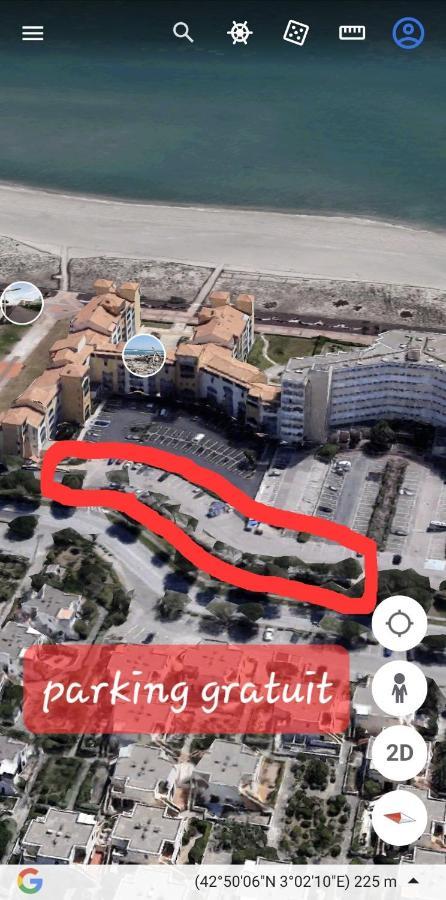 Appartement Vue Mer,Acces Direct Plage,Fibre,Clim,Parking Public Gratuit Le Barcarès Eksteriør bilde