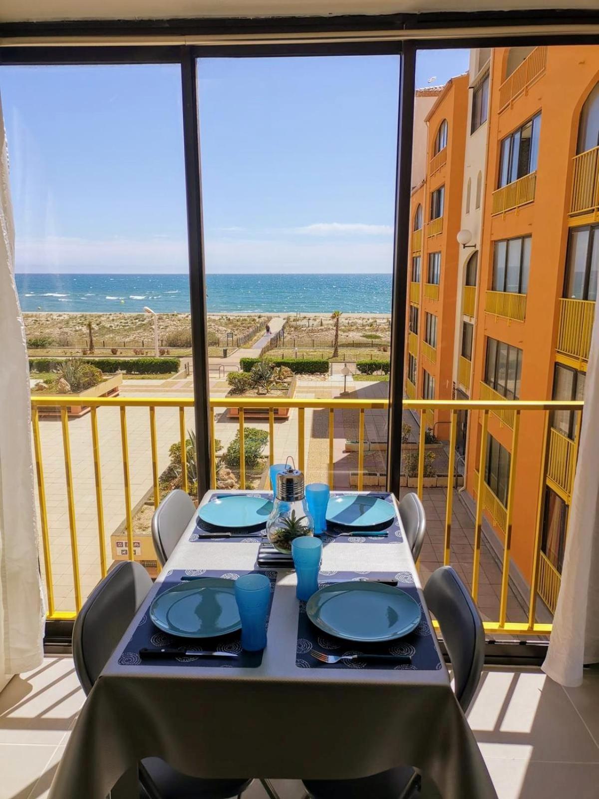 Appartement Vue Mer,Acces Direct Plage,Fibre,Clim,Parking Public Gratuit Le Barcarès Eksteriør bilde