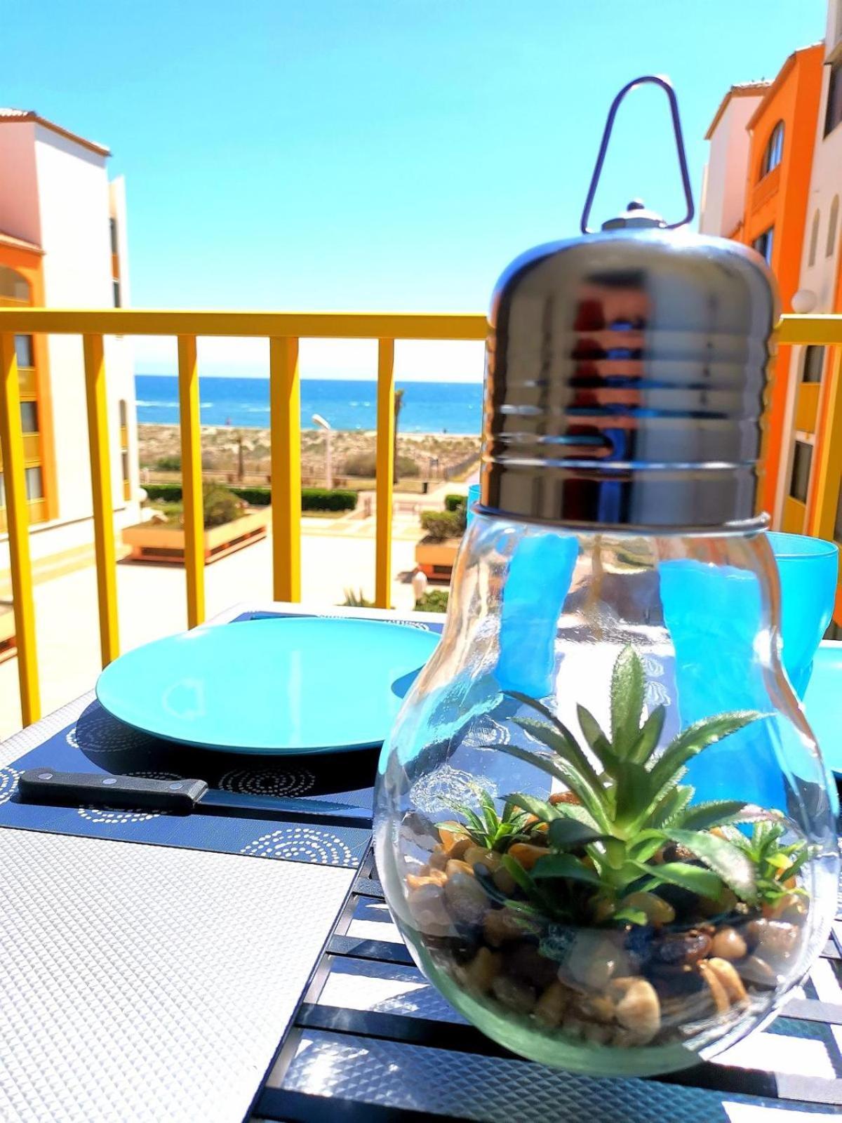 Appartement Vue Mer,Acces Direct Plage,Fibre,Clim,Parking Public Gratuit Le Barcarès Eksteriør bilde