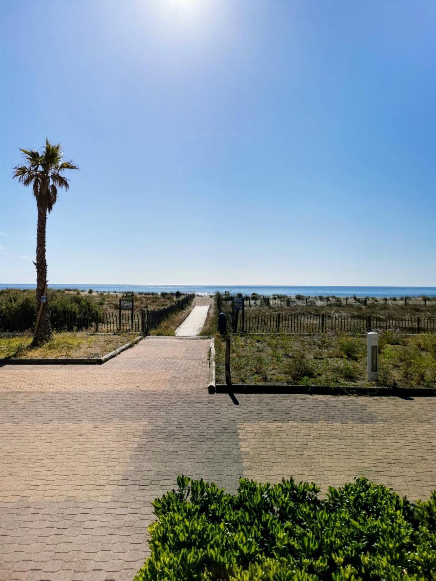 Appartement Vue Mer,Acces Direct Plage,Fibre,Clim,Parking Public Gratuit Le Barcarès Eksteriør bilde